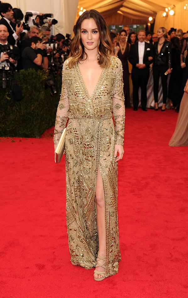 Best Met Gala 2014 Looks I Leighton Meester in gold Emilio Pucci gown