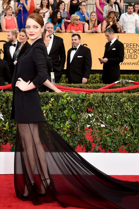 Emma Stone in Dior Couture at 2015 SAG Awards