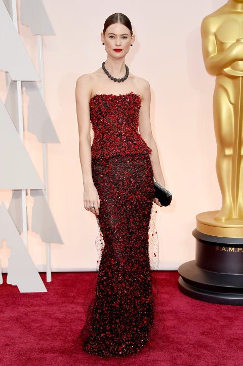 Behati Prinsloo in Armani Prive at 2015 Academy Awards - Oscars