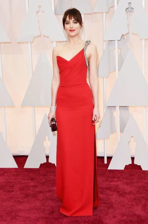 Dakota Johnson in Saint Laurent at 2015 Academy Awards - Oscars
