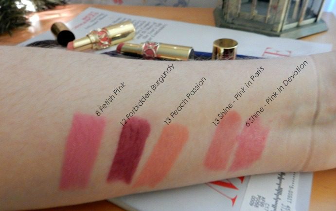 Makeup Favorite - YSL Lipsticks swatches