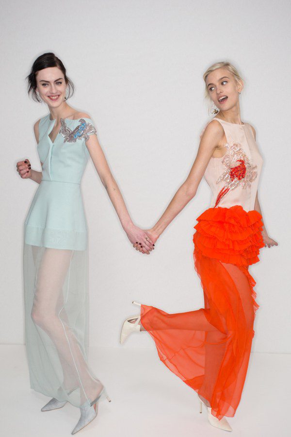 Backstage at Dior's Spring 2016 Couture show