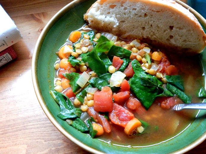 Vegan Dinner: Vegetable Lentil and Curry Soup