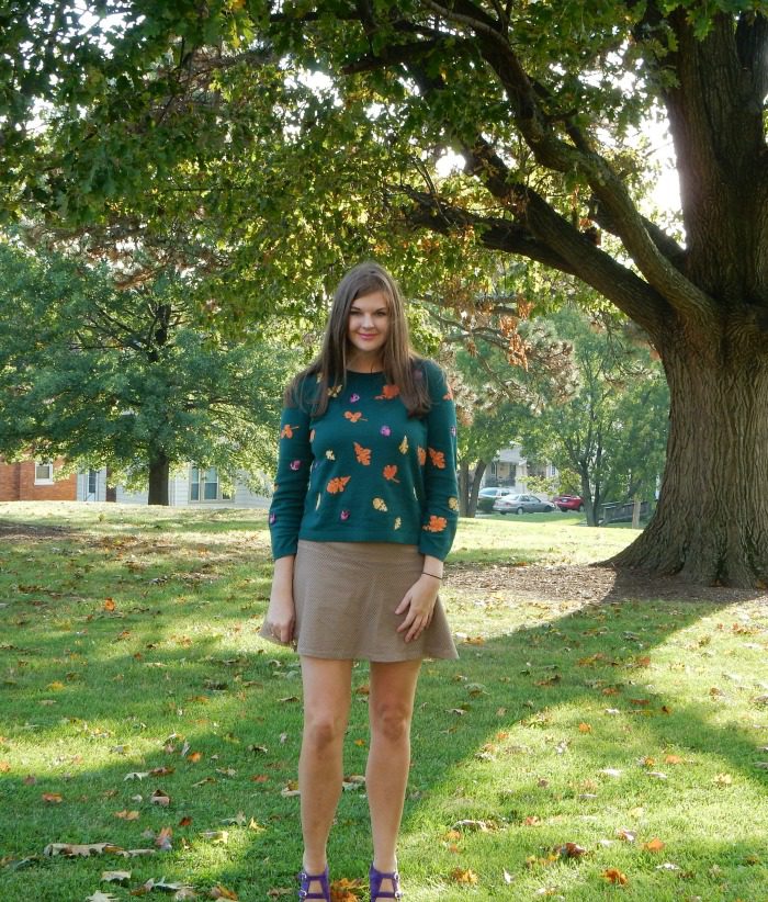 Sweater Weather with Talbots - Falling Leaves Sweater Outfit