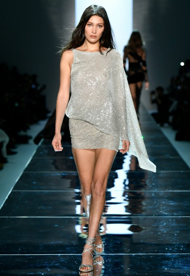 Bella Hadid walks Alexandre Vauthier couture runway