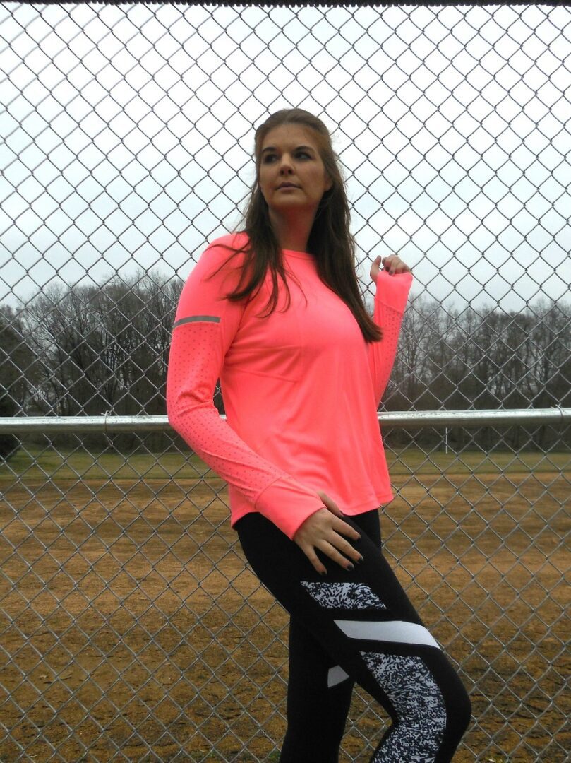 Fight Winter Blues - Fitness gear with neon top and athletic leggings