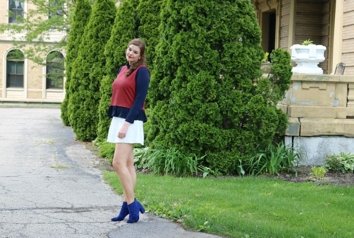 Team American Style I JCrew Peplum Tank with Who What Wear x Target Booties I DreaminLace.com