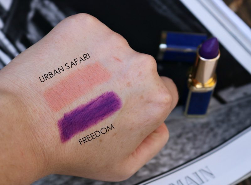 balmain-loreal-lipsticks-urban-safari-freedrom-swatches-makeup •