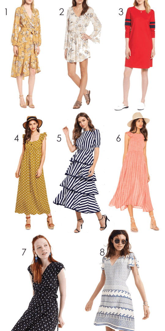 A collage of women in different sundresses.