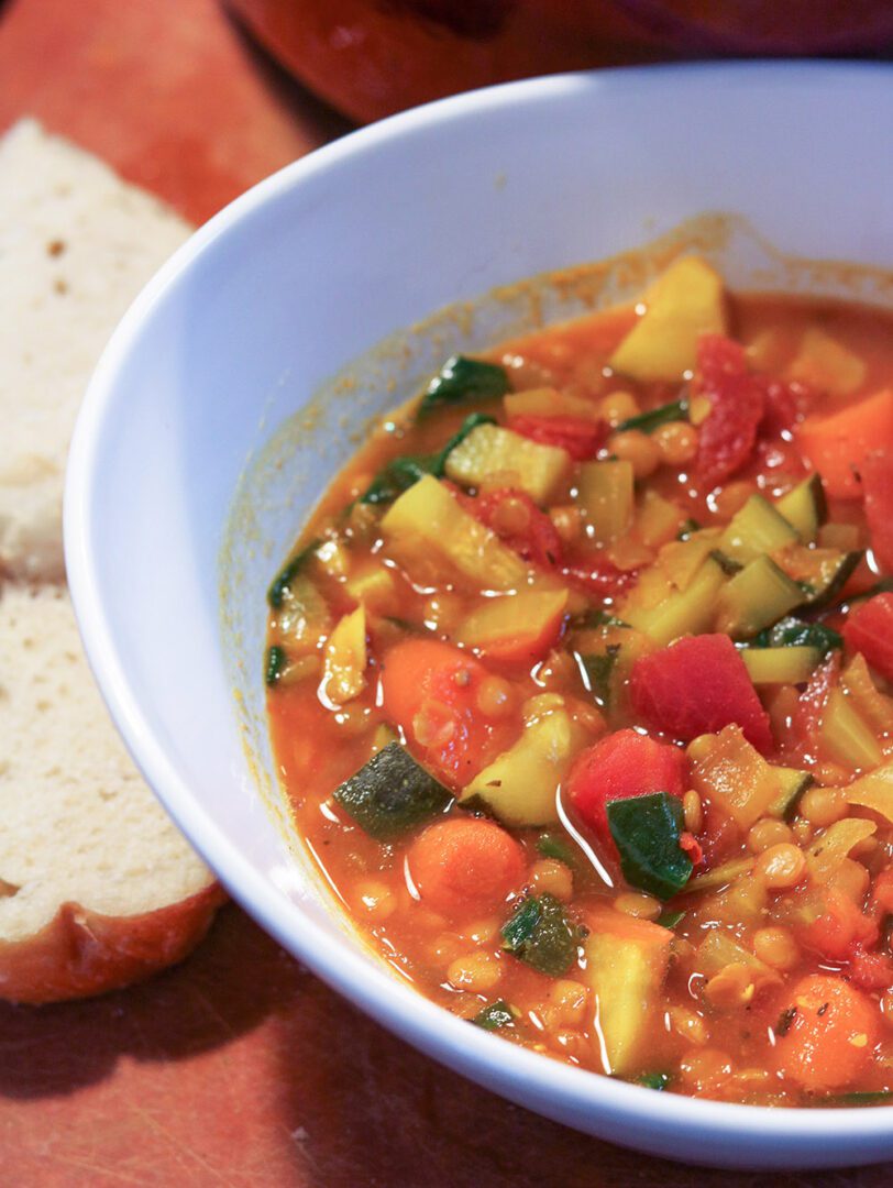 Comforting Spiced Vegetable Lentil Soup Recipe I Dreaminlace.com #plantbased #veganrecipes #winterrecipe
