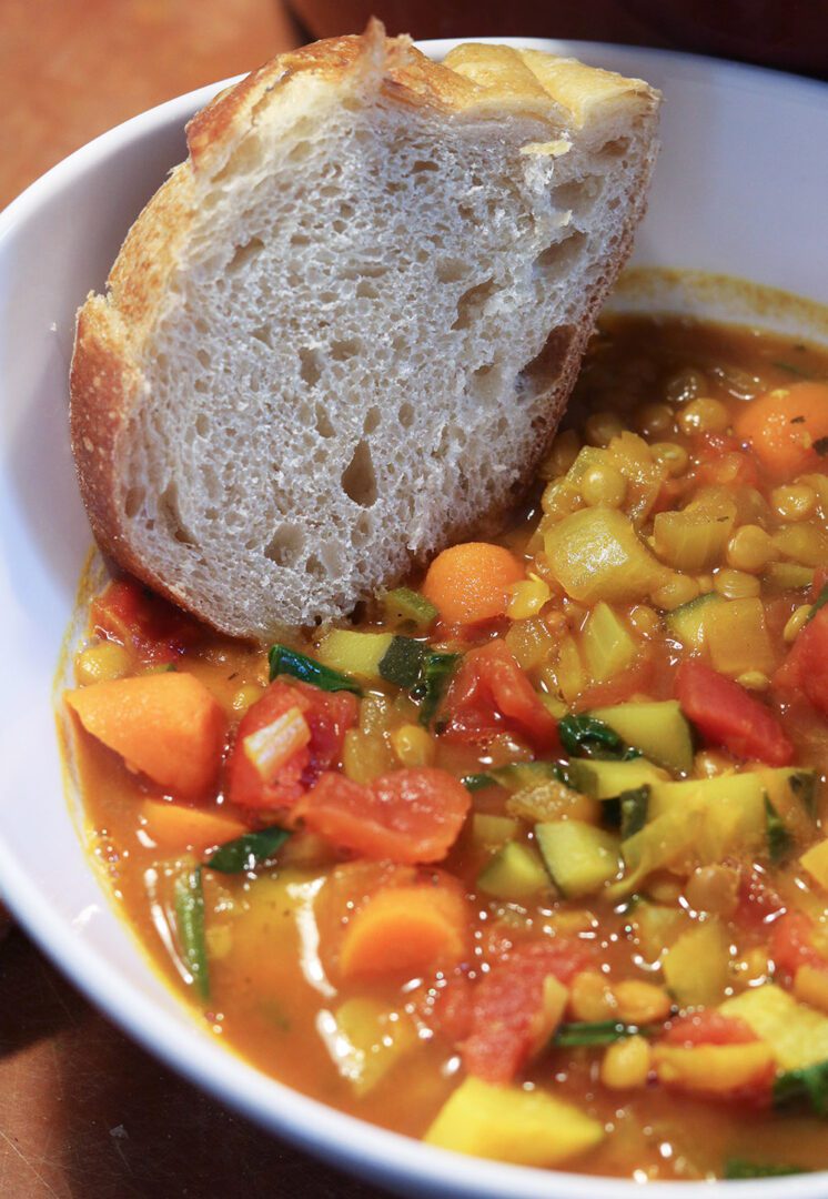 Spiced Vegetable Lentil Soup Recipe #VeganRecipe #Soup #Comfortfood