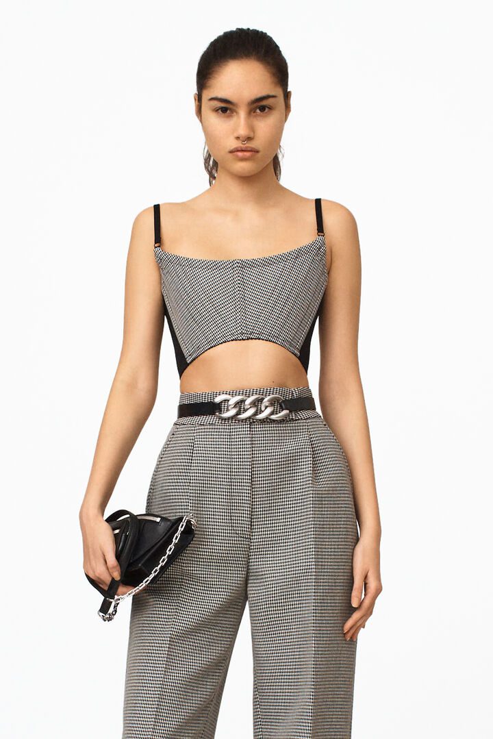 New Alexander Wang Collection I Houndstooth Crop Top and Pleated Pant