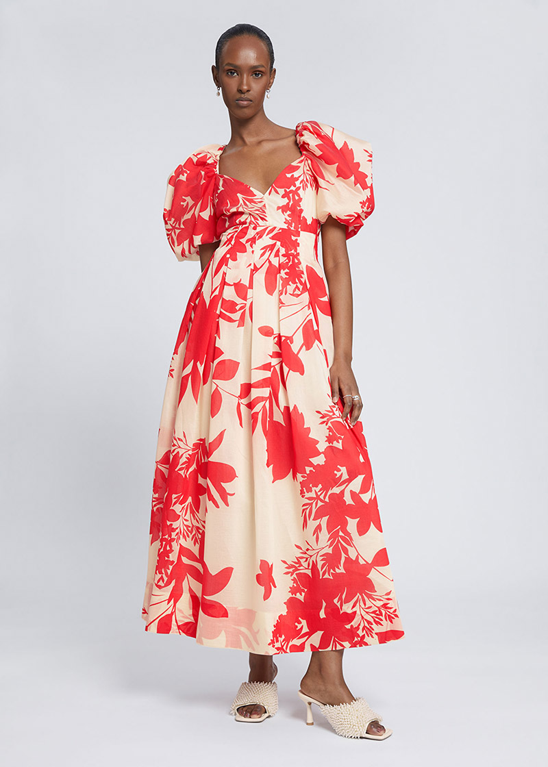 Summer Wedding Guest Dress Outift Ideas I And Other Stories Puff Floral Maxi Dress