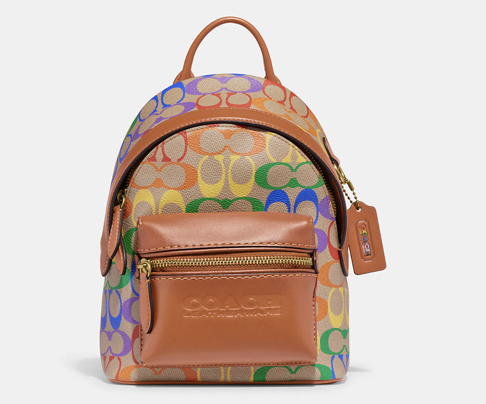 COACH Pride Collection Charter Backpack with Rainbow Signature Print