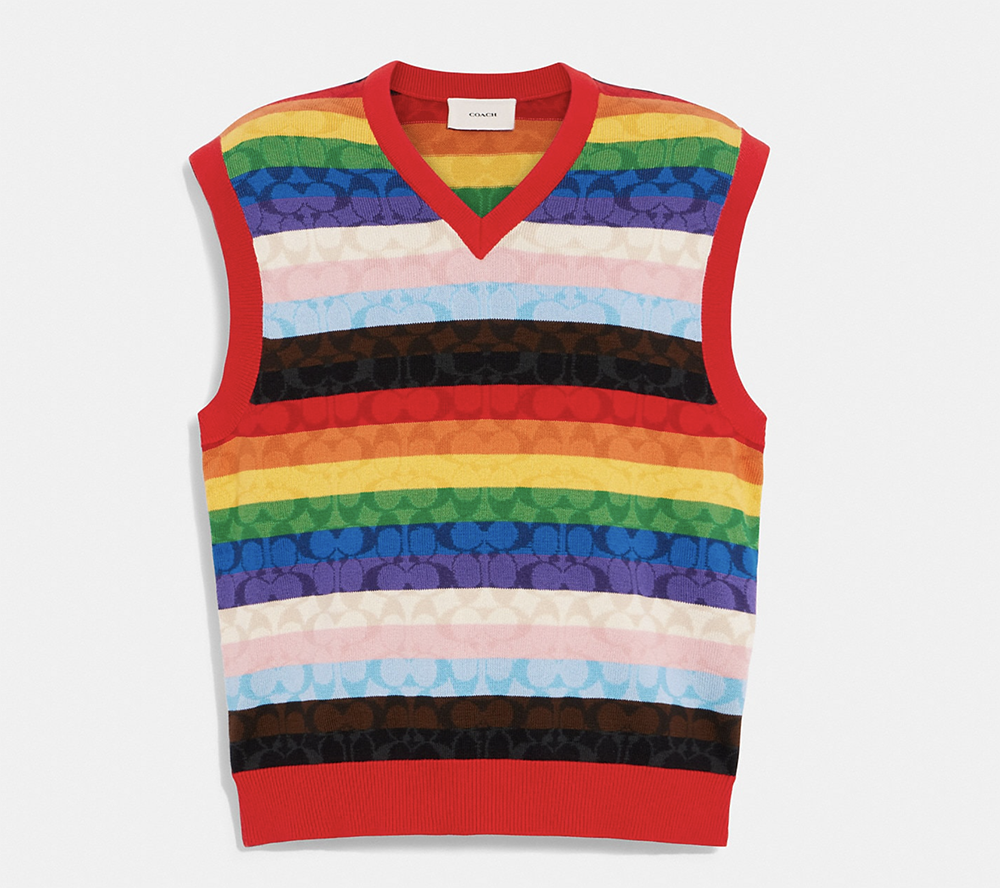 COACH Pride Collection rainbow sweater vest
