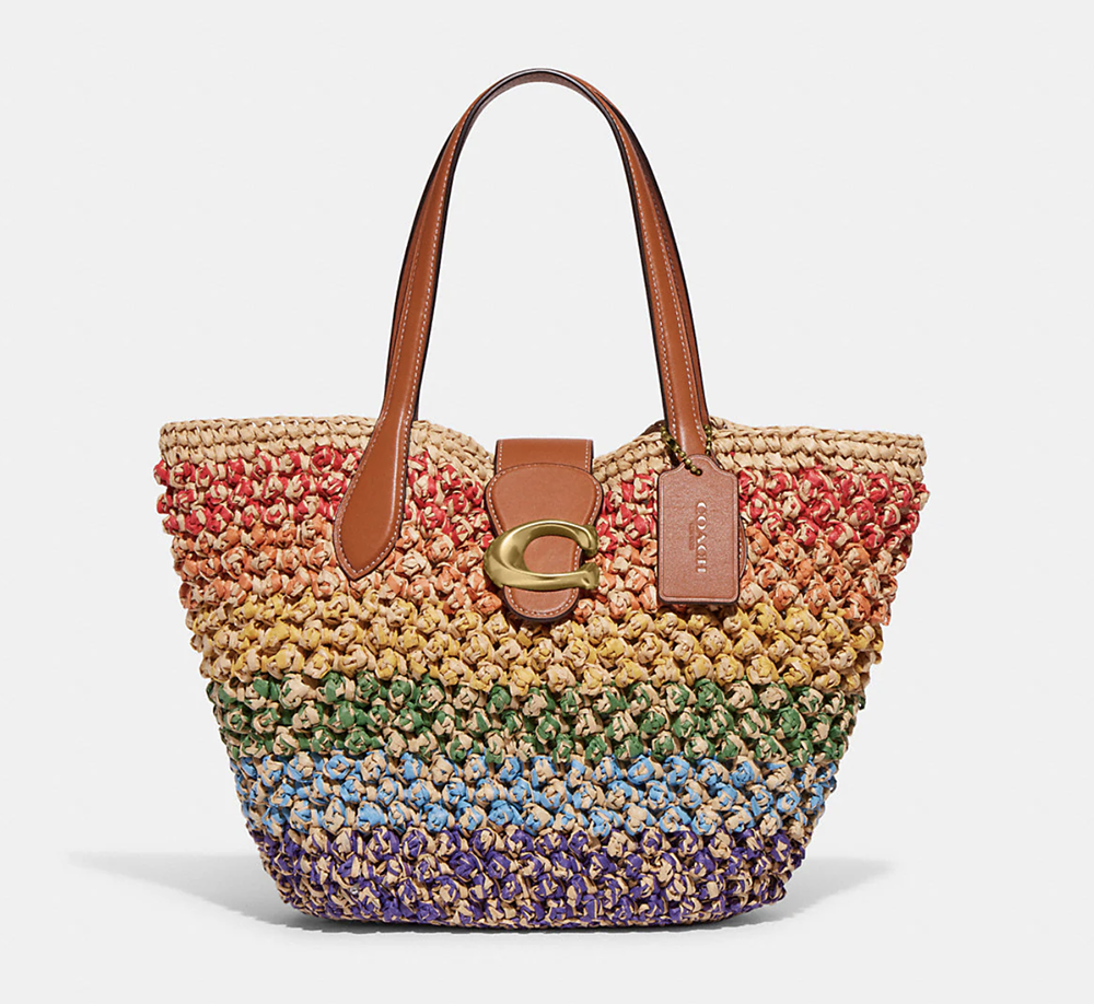 Small woven tote bag from the COACH pride collection