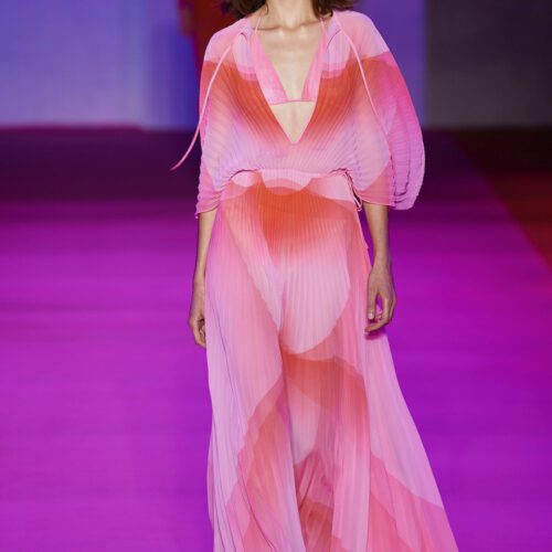 Best NYFW Spring 2022 Looks I Brandon Maxwell Pleated Chiffon Maxi Dress #fashionstyle #fashionista