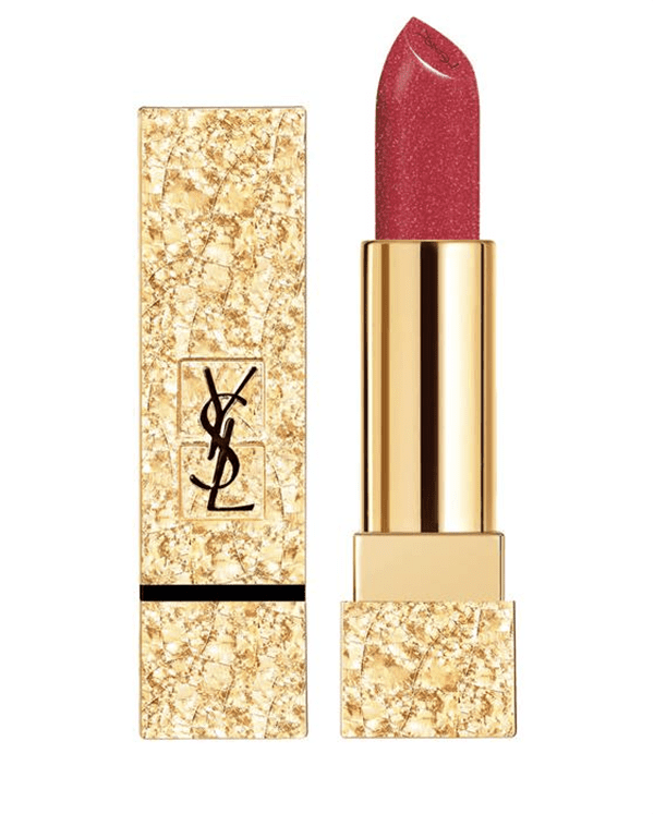 Holiday 2021 Makeup Releases I YSL Beauty Pur Couture Lipstick with Gold Shimmer