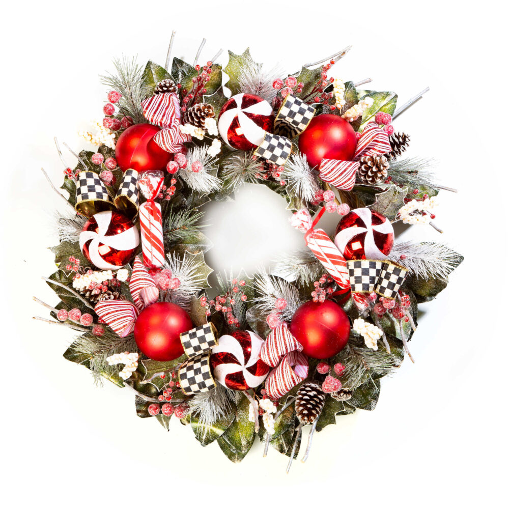 Holiday 2021 Wreaths I Mackenzie-Childs Checkmate Wreath for Christmas
