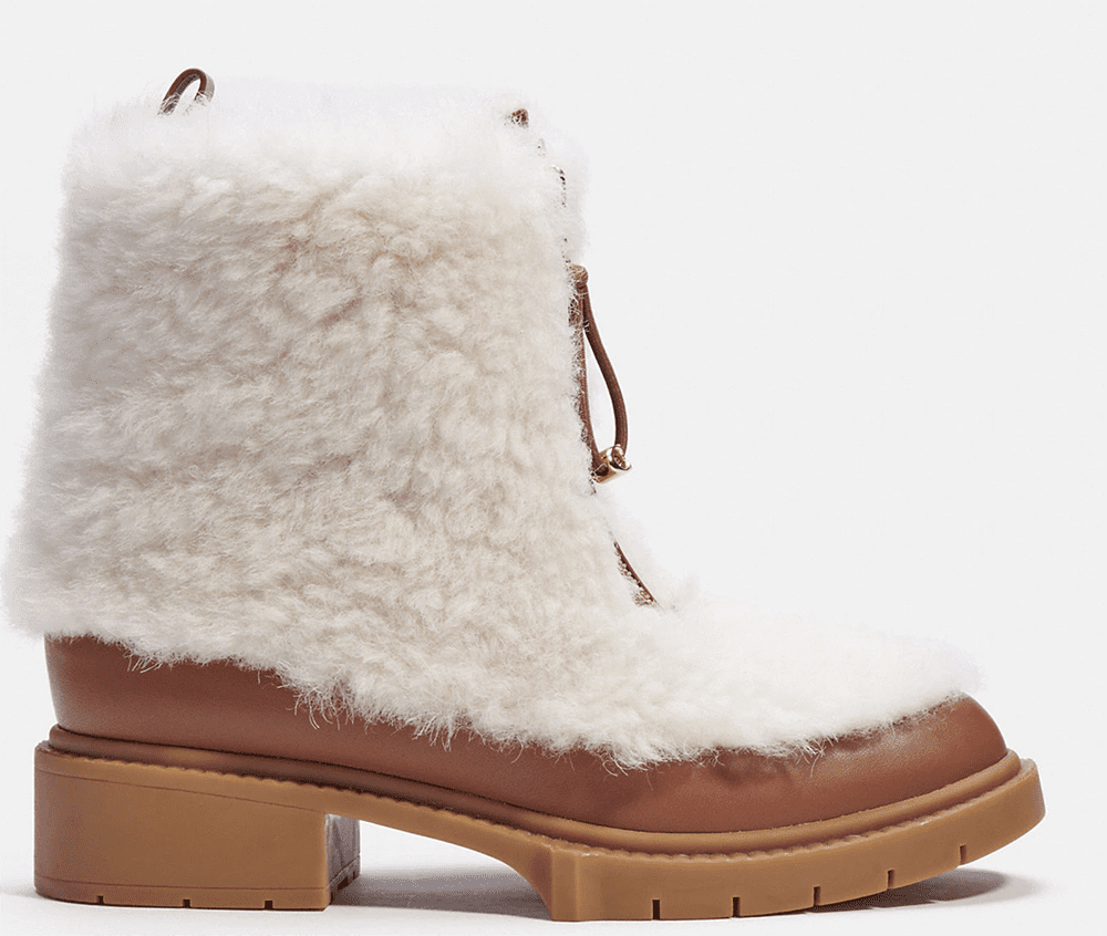 COACH Holiday 2021 Gift Ideas I LEONA Shearling and Leather Boot #fashionstyle #giftideasforher