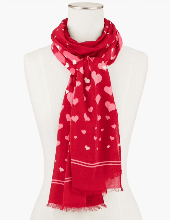 2022 Valentine's Day Outfit Ideas Under $100 I Talbots Ombre Heart Scarf #fashionstyle #ootdinspo