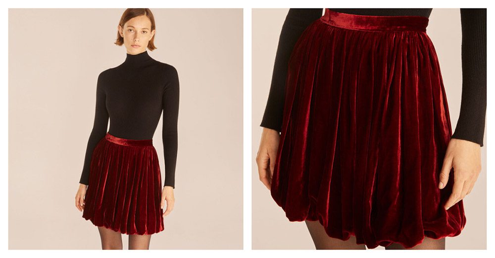 2022 Valentine's Day Outfit Ideas I Red Velvet Skirt by Rebecca Taylor #ootdstyle #fashionstyle