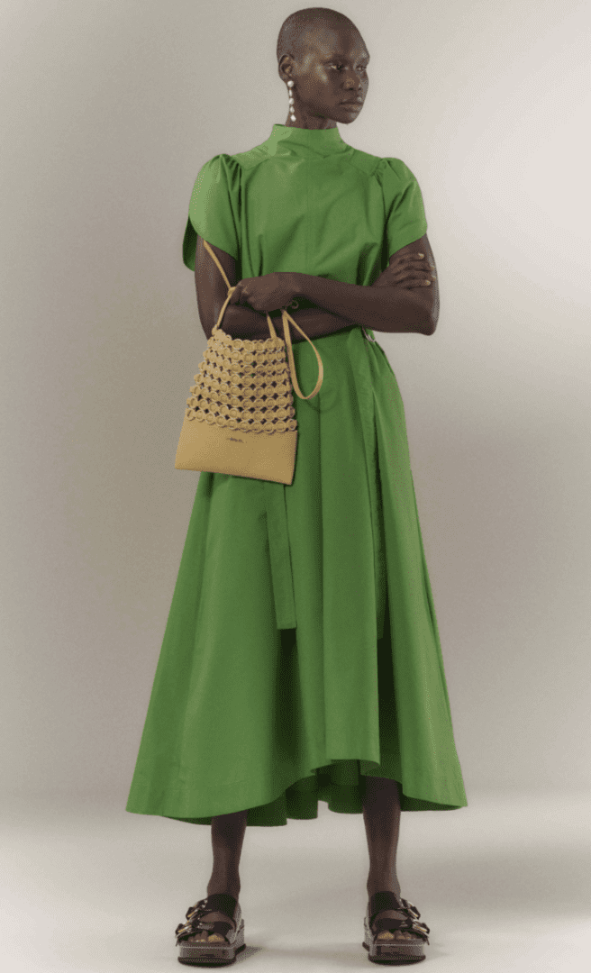 Green Spring 2022 Dresses I 3.1 Phillip Lim Puff Sleeve Shirtdress #fashionstyle #ootdstyle