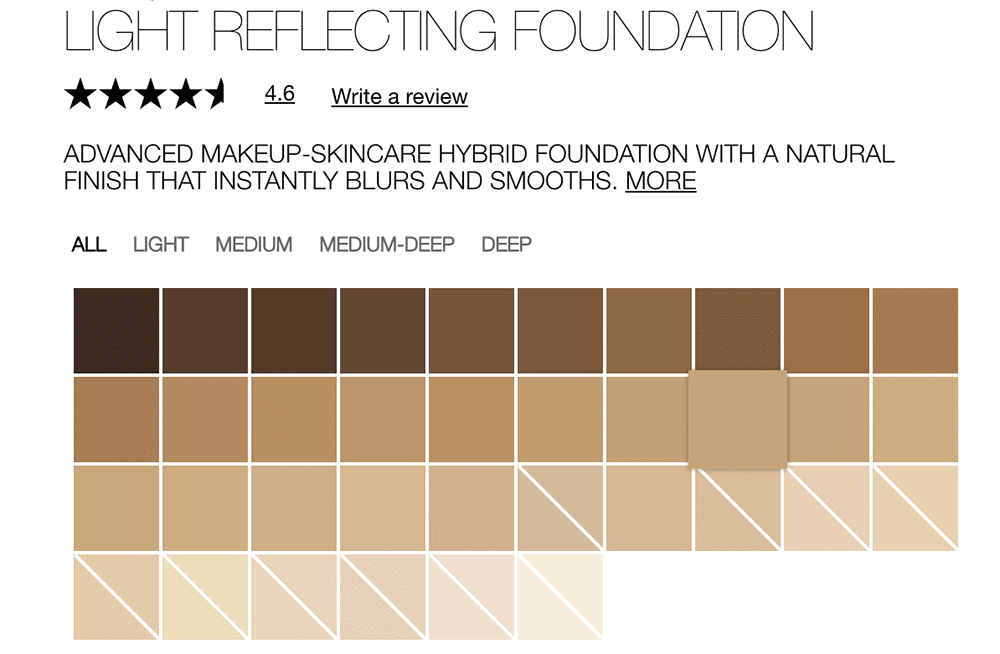 NARS Light Reflecting Foundation Shade Range I DreaminLace.com #makeupaddict #beautyblog