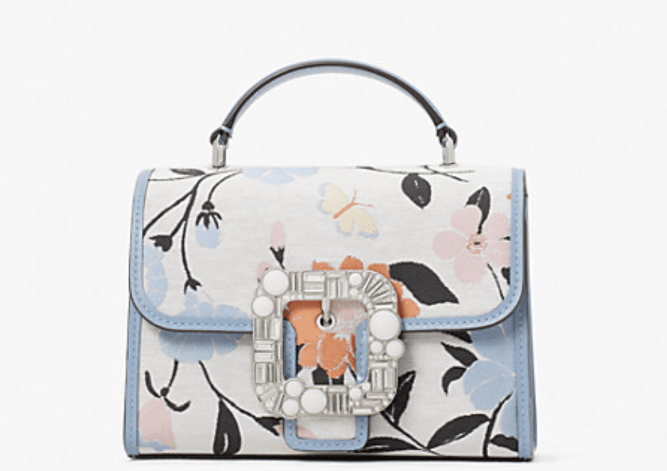 Kate Spade Spring 2022 Collection I Floral Print Jacquard Top-Handle Bag #ootdstyle #springoutfit #fashionstyle