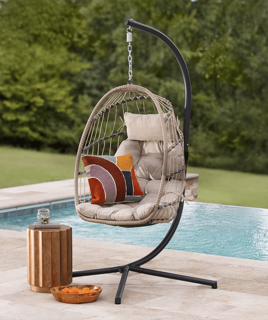 Vivaterra Outdoor Egg Chair and Stand #homedecor #outdoordecor #giftideas #summerpatiodecor