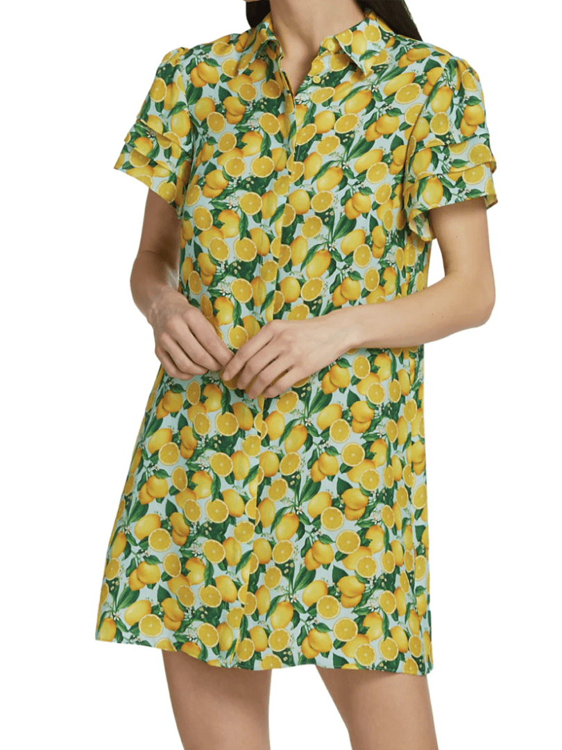 Spring 2022 Lemon Trend Style Picks I Alice + Olivia Lemon Mini Shirtdress #ootdstyle #springoutfit #fashionstyle