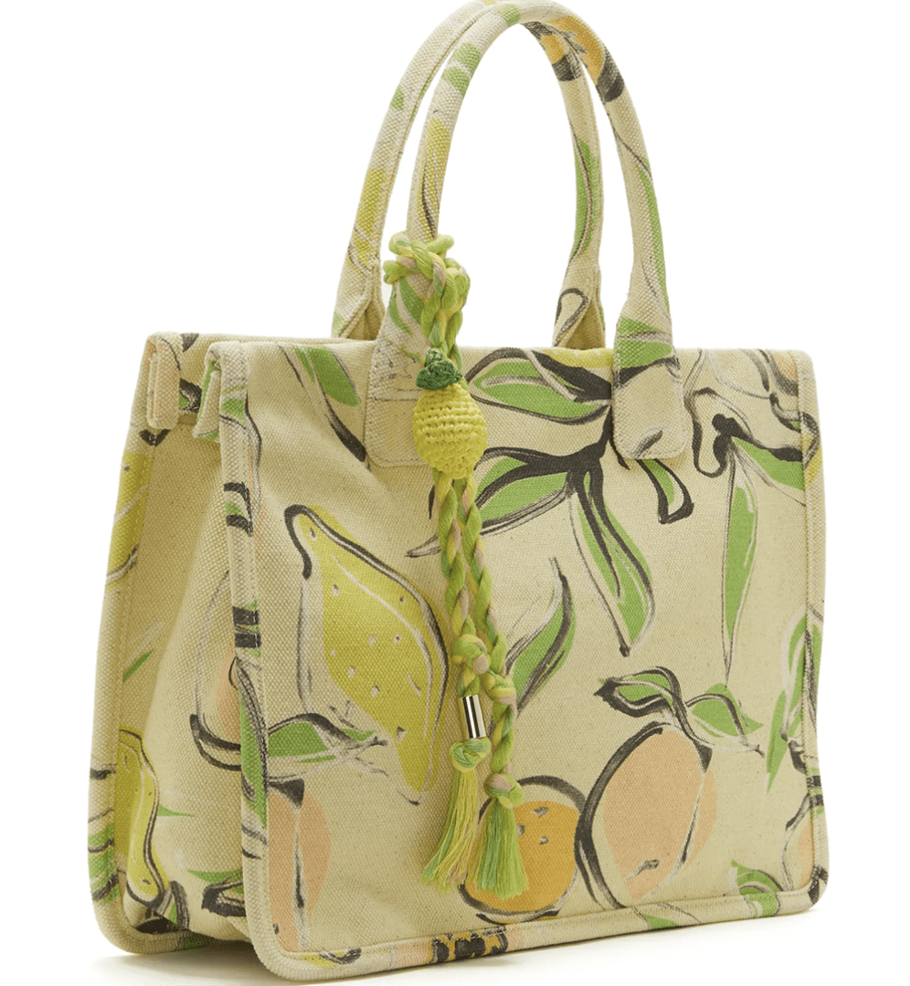 Spring 2022 Lemon Trend Style Picks I Vince Camuto Canvas Lemon Tote Bag #handbags #springoutfit #ootdstyle
