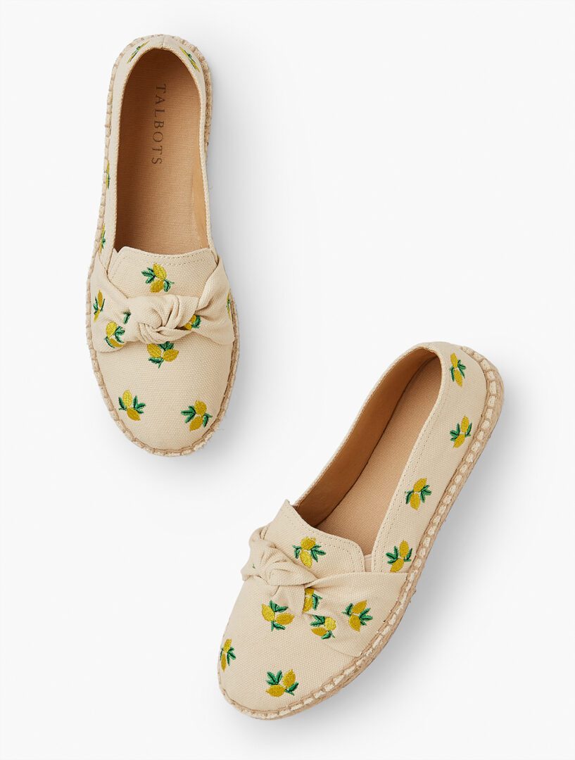 Spring 2022 Lemon Trend Style Picks I Talbots Canvas Espadrilles #ootdstyle #shoes #springoutfit