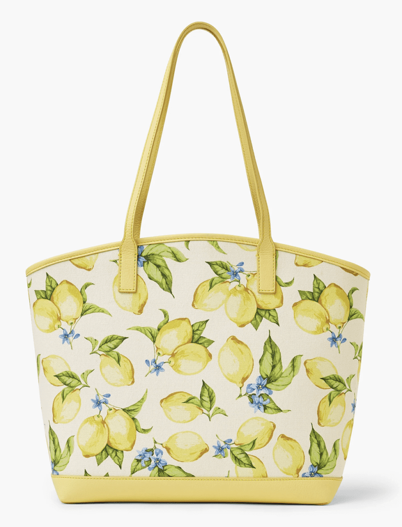Spring 2022 Lemon Trend Style Picks I Talbots Lemon Blossom Print Tote Handbag #springoutfit #ootdstyle #fashionstyle