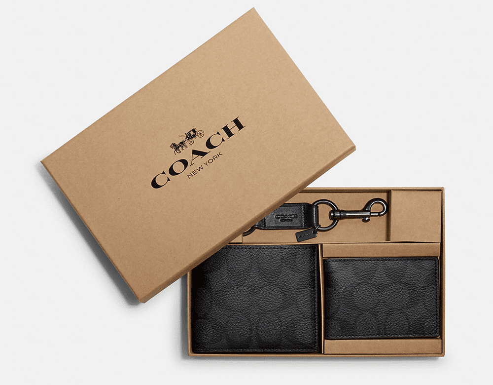 Fathers Day 2022 Gifts I Coach Outlet 3-in-1 Boxed Wallet Gift Set #giftideas #fathersdaygifts #giftsforhim
