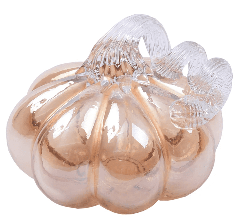 Fall 2022 Home Decor Favorites I Champagne Gold Glass Pumpkin #homedecor #cozyvibes
