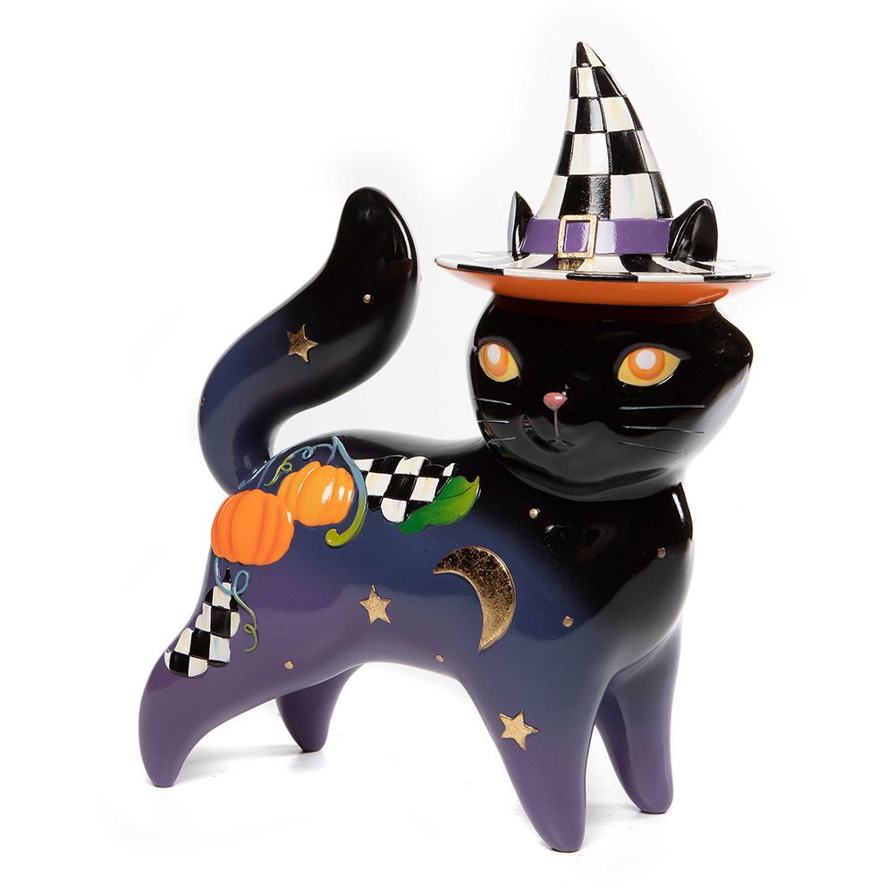 Fall 2022 Home Decor Favorites I Mackenzie-Childs black Fortune Teller Cat #homedecor #halloweendecor