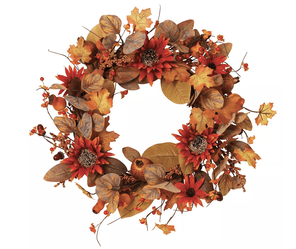 Fall 2022 Home Decor Favorites I Mixed Leaves Autumn Wreath