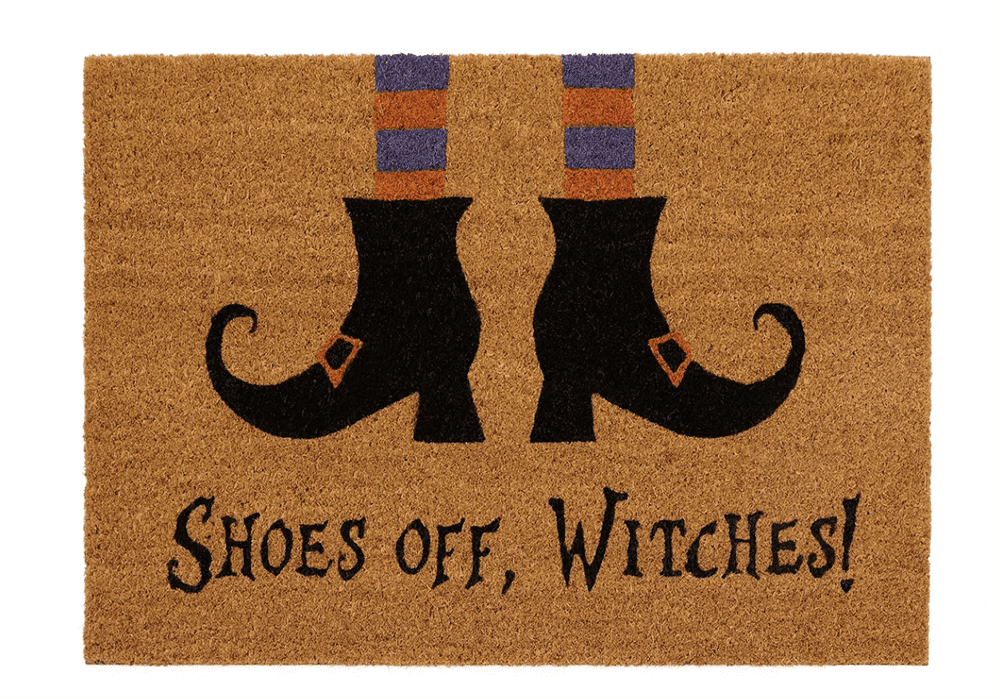 Halloween 2022 Home Decor Favorites I Shoes Off, Witches Welcome Doormat 