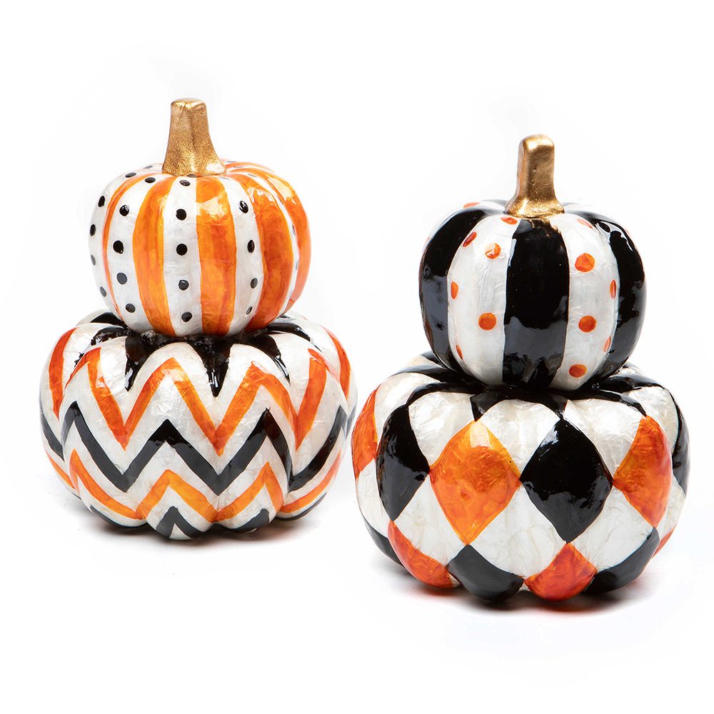 Halloween 2022 Home Decor Favorites I Mackenzie-Childs Stacked Pumpkin Set 