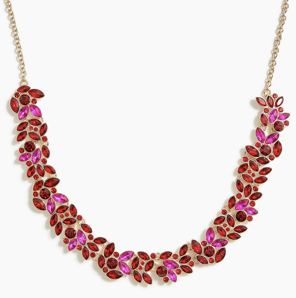 2022 Festive Office Outfit Ideas I Pink Red Crystal Necklace #fashionstyle #ootdstyle