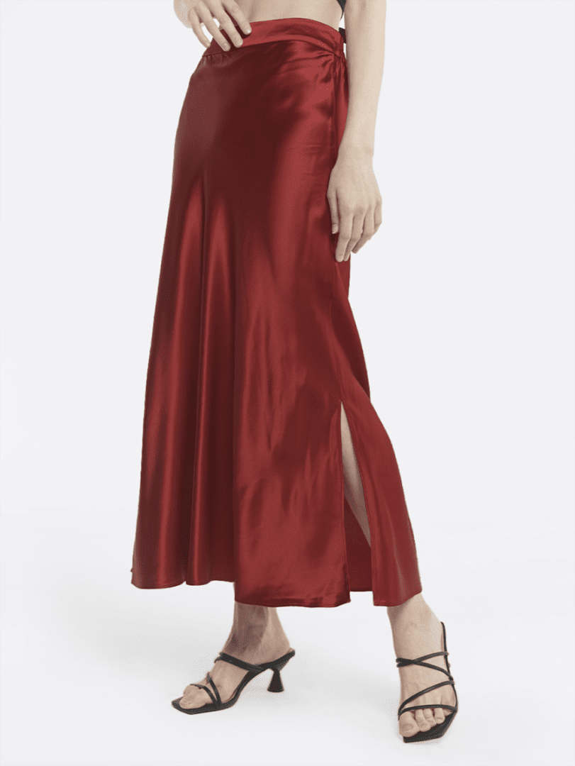 2022 Festive Office Outfit Ideas I Satin Maxi Skirt #fashionstyle #ootdstyle