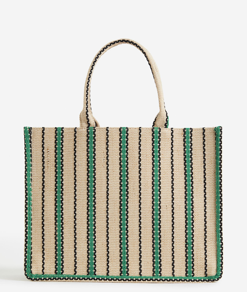 Summer Outfit Ideas 2023 I Striped jacquard woven tote bag