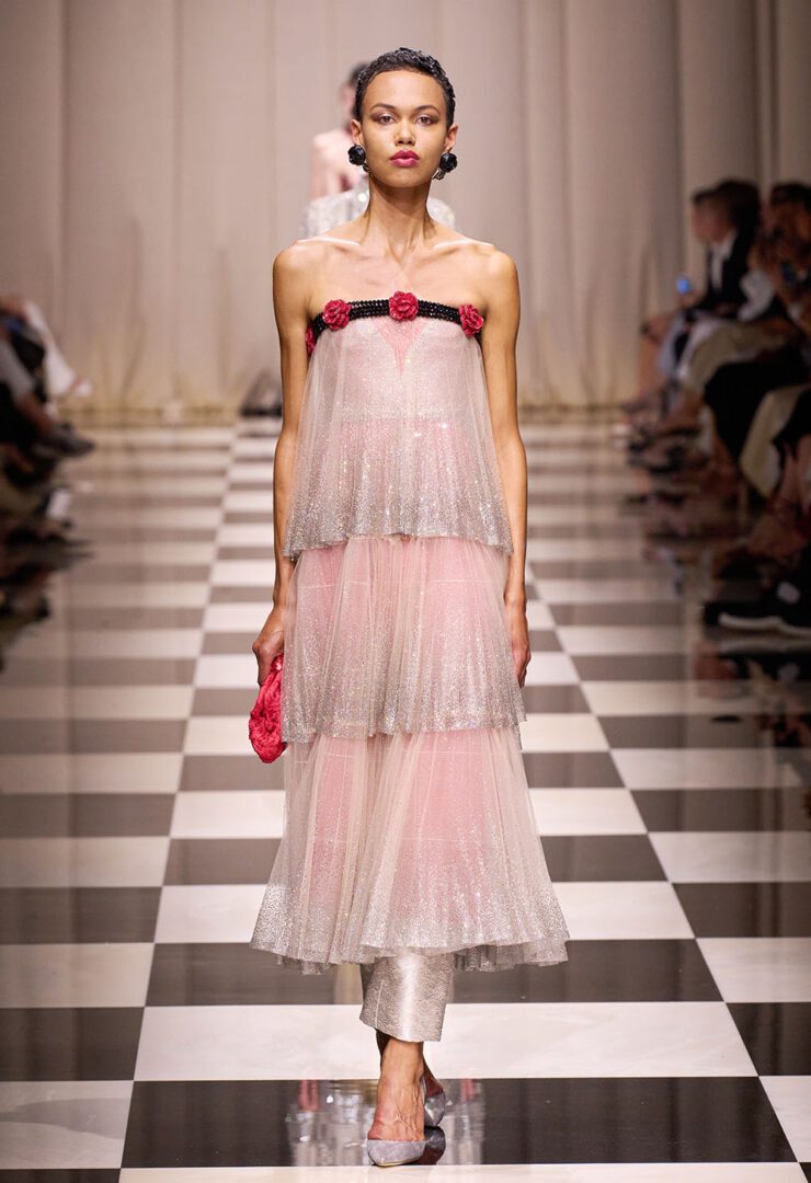 Best Fall 2023 Couture Looks I Armani Prive tiered maxi dress