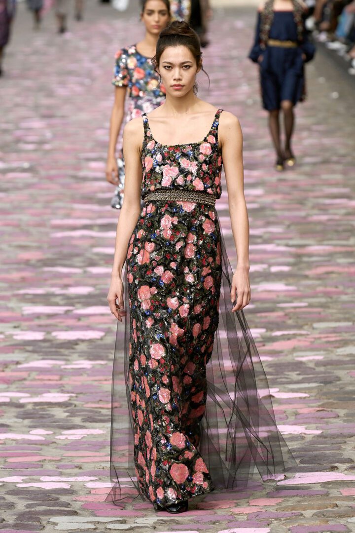 Best Fall 2023 Couture Looks I Chanel embroidered floral dress