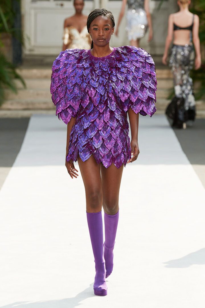Best Fall 2023 Couture Looks I Rahul Mishra purple cocktail dress