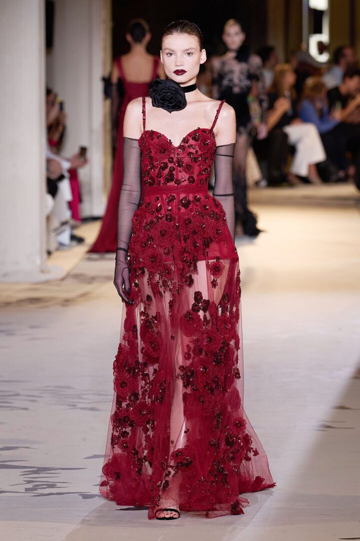 Best Fall 2023 Couture Looks I Zuhair Murad red embellished gown