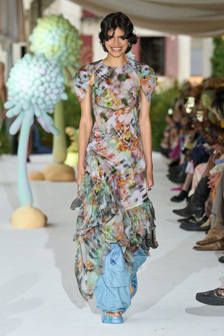 Best NYFW Spring 2024 Looks I Collina Strada vibrant print maxi dress