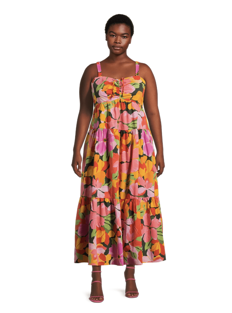 Affordable 2024 Summer Sundresses I Square Neckline Strappy Tropical dress